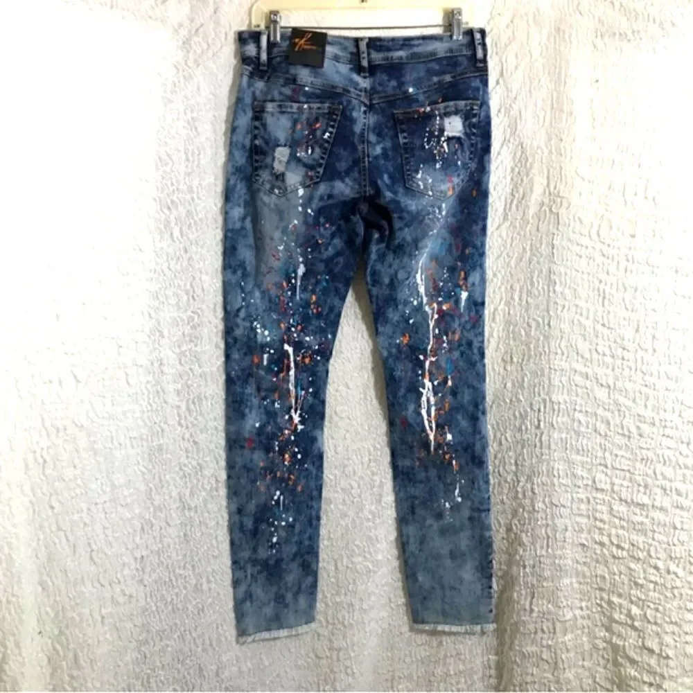 REDFOX JEANS NWT Paint Splatter Skinny Style Size 13